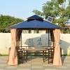 Picture of Round Wrought Iron Gazebo with Polycarbonate Roof, Home Garden and Site Tea Shelter