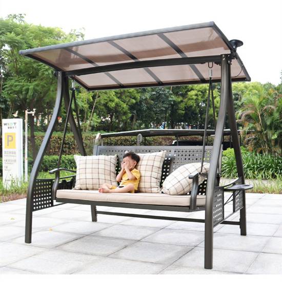 Picture of Outdoor Swing Chair for Adults, Double Hanging Chair for Garden and Balcony, Wrought Iron and Cast Aluminium, Solar