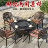 Picture of Cast Aluminium Outdoor BBQ Table and Chair 5-Piece Set with Marble Top