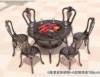 Picture of Cast Aluminium Outdoor BBQ Table and Chair 5-Piece Set with Marble Top