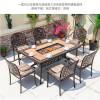 Picture of Cast Aluminium Outdoor BBQ Table and Chair 5-Piece Set with Marble Top