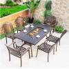 Picture of Cast Aluminium Outdoor BBQ Table and Chair 5-Piece Set with Marble Top