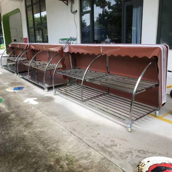 Picture of Outdoor Kindergarten Equipment Storage Cabinet, Waterproof Toy and Ride-On Storage Shed with Canopy Shelf