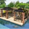 Picture of Outdoor Pergola Leisure Gazebo for Villa Garden, Terrace and Rooftop, Rain Shelter