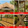 Picture of Outdoor Solid Timber Thatched Gazebo, Cabin Style Four-Post Landscape Pavilion for Garden
