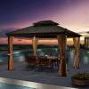 Picture of Outdoor Aluminium Four-Post Gazebo, Modern Shade Canopy for Garden and Terrace