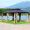 Picture of Outdoor Aluminium Four-Post Gazebo, Modern Shade Canopy for Garden and Terrace