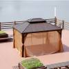 Picture of Outdoor Aluminium Four-Post Gazebo, Modern Shade Canopy for Garden and Terrace