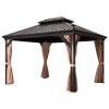 Picture of Outdoor Aluminium Four-Post Gazebo, Modern Shade Canopy for Garden and Terrace