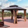 Picture of Outdoor Aluminium Four-Post Gazebo, Modern Shade Canopy for Garden and Terrace