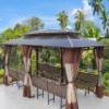 Picture of Chinese Style Aluminium Outdoor Gazebo, Villa Garden Rooftop Terrace Sun and Rain Shelter