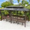 Picture of Chinese Style Aluminium Outdoor Gazebo, Villa Garden Rooftop Terrace Sun and Rain Shelter