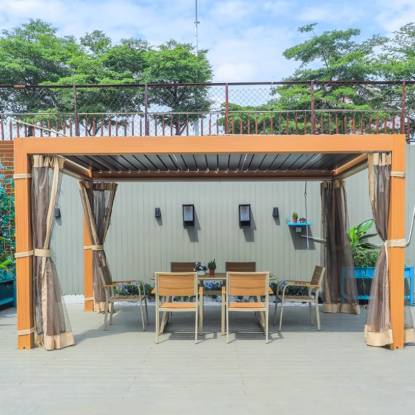 Picture of New Chinese Style Electric Louvred Aluminium Gazebo, Rotating Louvre Roof, Villa Pergola