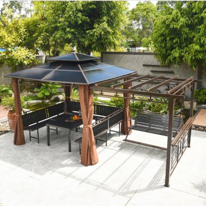 Picture of Pergola Sun Shelter for Villa Garden, Terrace and Rooftop, Outdoor Leisure Gazebo