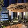 Picture of Solar LED Banana Cantilever Umbrella, Outdoor Patio Sun Umbrella for Villa Garden