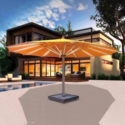 Picture of Extra Large Imperial Umbrella 6m 7m, Centre Pole with Lights, Garden and Beach