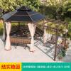 Picture of New Chinese Style Hexagonal Garden Gazebo, Rain and Sun Protection, for Villa Terraces