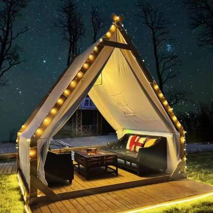 Picture of Triangle Tent for Outdoor Camping, Scenic Spots, Rooftop Dining and BBQ Terraces