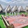 Picture of Triangle Tent for Outdoor Camping, Scenic Spots, Rooftop Dining and BBQ Terraces