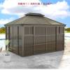 Picture of Outdoor Aluminium Four-Post Gazebo for Rooftop Terrace and Garden, Shade Canopy Sunroom