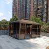 Picture of Outdoor Aluminium Four-Post Gazebo for Rooftop Terrace and Garden, Shade Canopy Sunroom