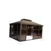 Picture of Outdoor Aluminium Four-Post Gazebo for Rooftop Terrace and Garden, Shade Canopy Sunroom