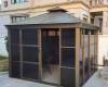 Picture of Outdoor Aluminium Four-Post Gazebo for Rooftop Terrace and Garden, Shade Canopy Sunroom