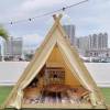 Picture of Triangle Tent for Outdoor Camping, Scenic Spots, Rooftop Dining and BBQ Terraces