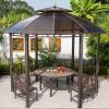 Picture of Portable Round Garden Gazebo Sun Shade Tent for Farm, Rooftop Terrace and Villa