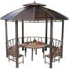 Picture of Portable Round Garden Gazebo Sun Shade Tent for Farm, Rooftop Terrace and Villa