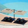Picture of Large Double-Top Roman Outdoor Umbrella for Patio, Garden, Security Booth and Property Shade