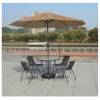 Picture of Outdoor Faux Straw Thatch Centre Pole Umbrella, Iron Frame, for Patio Tables and Chairs