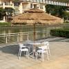 Picture of Outdoor Faux Straw Thatch Centre Pole Umbrella, Iron Frame, for Patio Tables and Chairs