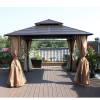 Picture of Outdoor Galvanised Metal Four-Post Gazebo, Waterproof Garden Pavilion for Villas and Resorts