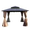 Picture of Outdoor Galvanised Metal Four-Post Gazebo, Waterproof Garden Pavilion for Villas and Resorts
