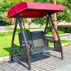 Picture of Outdoor Wrought Iron Swing Chair for 2-3 People, Garden and Balcony Hanging Seat