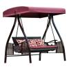 Picture of Outdoor Wrought Iron Swing Chair for 2-3 People, Garden and Balcony Hanging Seat