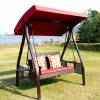 Picture of Outdoor Wrought Iron Swing Chair for 2-3 People, Garden and Balcony Hanging Seat