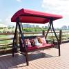 Picture of Outdoor Wrought Iron Swing Chair for 2-3 People, Garden and Balcony Hanging Seat