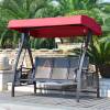 Picture of Outdoor Wrought Iron Swing Chair for 2-3 People, Garden and Balcony Hanging Seat