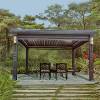 Picture of Electric Louvred Aluminium Gazebo, Four-Post Outdoor Pergola for Garden and Terrace