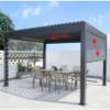 Picture of Electric Louvred Aluminium Gazebo, Four-Post Outdoor Pergola for Garden and Terrace