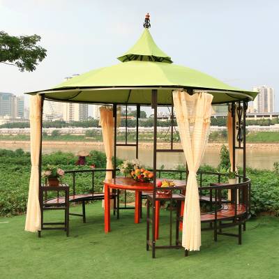 Outdoor Hexagonal Garden Gazebo Pavilion, Marquee Tent Style