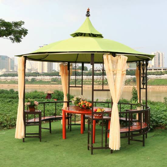 Picture of Outdoor Hexagonal Garden Gazebo Pavilion, Marquee Tent Style