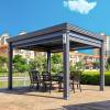 Picture of Electric Louvred Aluminium Gazebo, Four-Post Outdoor Pergola for Garden and Terrace