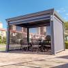 Picture of Electric Louvred Aluminium Gazebo, Four-Post Outdoor Pergola for Garden and Terrace