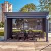 Picture of Electric Louvred Aluminium Gazebo, Four-Post Outdoor Pergola for Garden and Terrace
