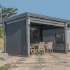 Picture of Electric Louvred Aluminium Gazebo, Four-Post Outdoor Pergola for Garden and Terrace