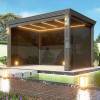 Picture of Electric Louvred Aluminium Gazebo, Four-Post Outdoor Pergola for Garden and Terrace