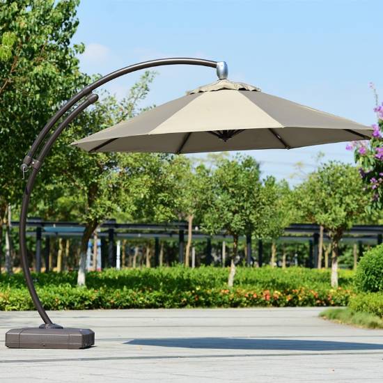 Picture of Outdoor Double Curved Arm Columbus Style Patio Umbrella for Garden and Beach